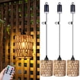 thumbnail image 1 of ALL FORTUNE Battery Operated Chandelier, Battery Hanging Pendant Light, Rattan Lights with Warm White Bulb, 4*AA Battery Powered,, 1 of 7