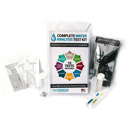Drinking Water Test Kit - 10 Minute Testing For Lead Bacteria Pesticide Iron Copper and (Best Lead Test Kit)