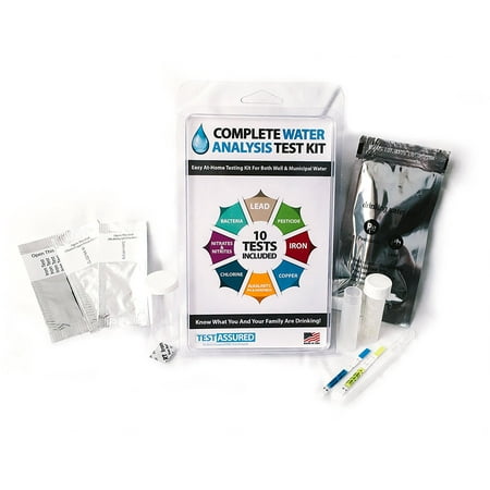 Home Drinking Water Test Drinking Water Test Kit - 10 Minute Testing For Lead Bacteria Pesticide Iron Copper and More ()
