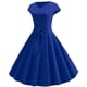 thumbnail image 2 of ICHUANYI Clearance Women Vintage Short Sleeve 50s Housewife Casual Evening Party Prom Dress(Blue, L) ICHUANYI WER2023081010789, 2 of 9