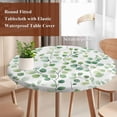 thumbnail image 3 of Pastoral Eucalyptus Round Tablecloth 45-54 Inch Round Fitted Table Cloth with Elastic Edge, Elegant Leaves Watercolor Art Waterproof Table Cover Protector for Outdoor Picnic Party Dining, 3 of 6