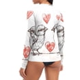thumbnail image 5 of joogoo Womens UPF 50+ Rash Guard Cute Birds Couple Hearts Long Sleeve UV Protection Sun Shirts Tops S, 5 of 7