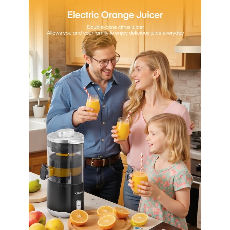 FOHERE Electric Citrus Juicer, 15 Oz, Black and Silver photo 5