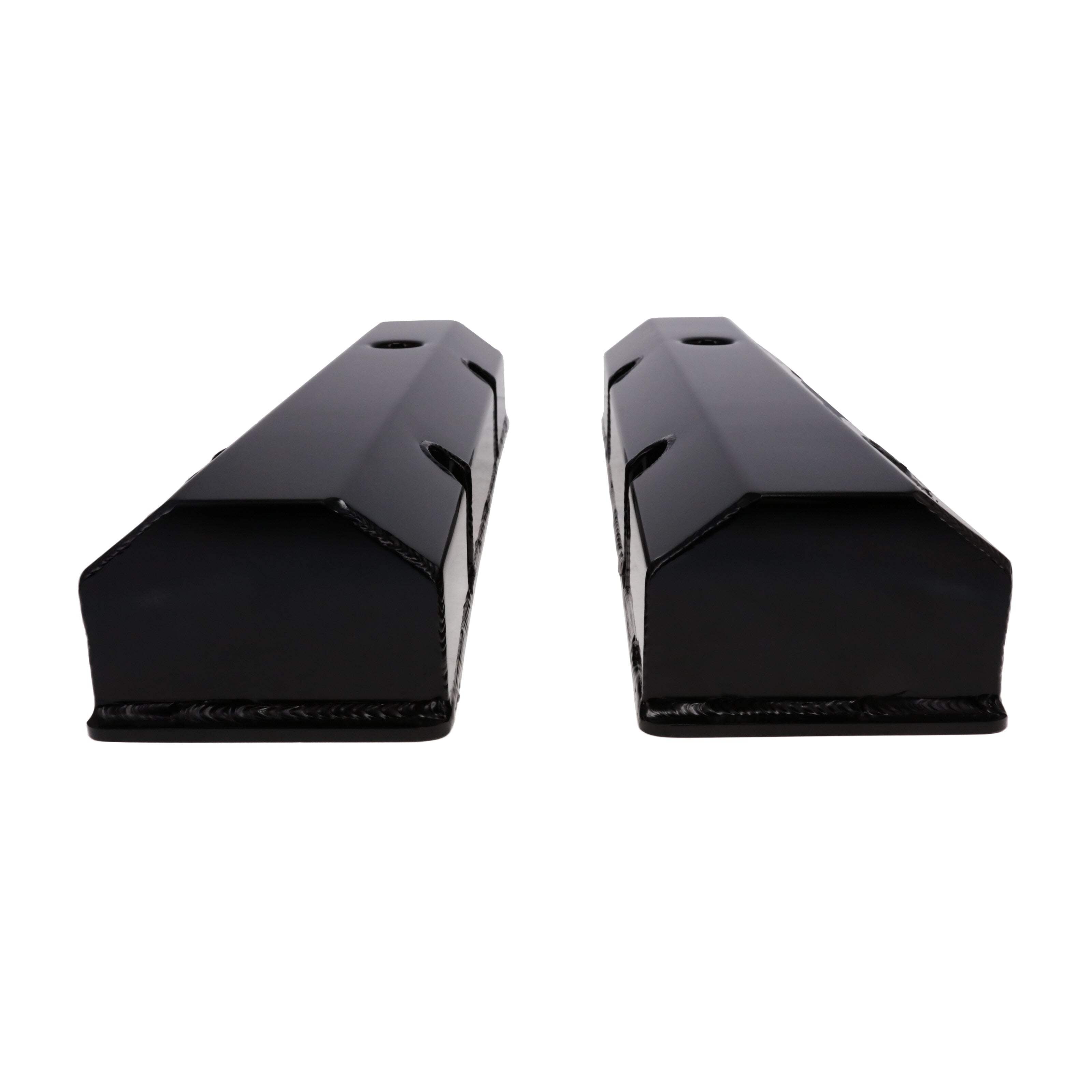 Short Bolt Aluminum Valve Covers w/ Breather for Chevy Small Block - Black
