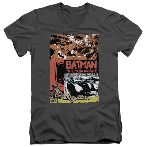 Batman - Old Movie Poster - Slim Fit V Neck Shirt - Small