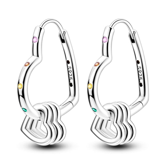 NARMO Original 925 Sterling Silver 5A Zircon Hearts Hoop Earrings for Women Jewelry Making