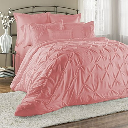 8 Piece Lucilla Bed in a Bag Clearance bedding Comforter Set Fade Resistant, Wrinkle Free, No Ironing Necessary, Super Soft, All Sizes- Queen King Cal.King Size (Cal.King, (Best King Size Comforter Sets)