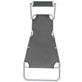 thumbnail image 2 of vidaXL Chaise Longue Pliante avec Auvent Gris Aluminium, 2 of 5