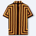 thumbnail image 4 of Ceisia Men's Summer Geometric Wave Jacquard Short Sleeve Button Down Knitted Cardigan Multicolor M Gifts, 4 of 9