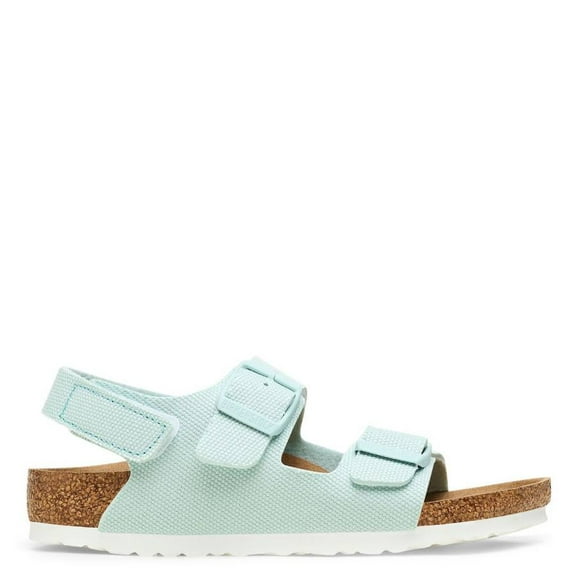 Birkenstock Kids Vegan Canvas Surf Green Milano Sandals, Brand Size 33 (2 Kids)