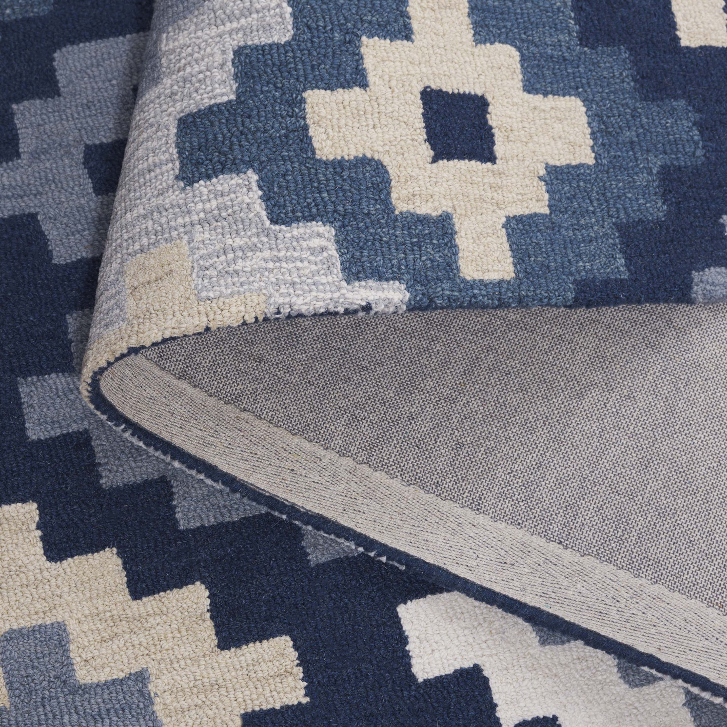 SAFAVIEH Metro Amable Geometric Area Rug, Blue/Ivory, 5' x 8'