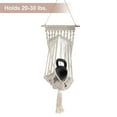 thumbnail image 3 of Unique Bargains Cat Window Perch Handwoven Cat Swing Cat Window Hammock Hang on Wall Bed for Sleeping and Playing Cat Perch without Cushion White 13.78 in, 3 of 7