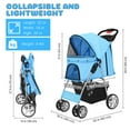 thumbnail image 4 of Flexzion Pet Stroller for Dogs, Cats and Small Animals, Carrier Cage 4 Wheels, Blue, 4 of 10