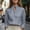 Blue, variant on Women's Stand Collar V Neck Long Sleeve Blouse with Concealed Button Front Elegant Work Office Business Casual Shirt.