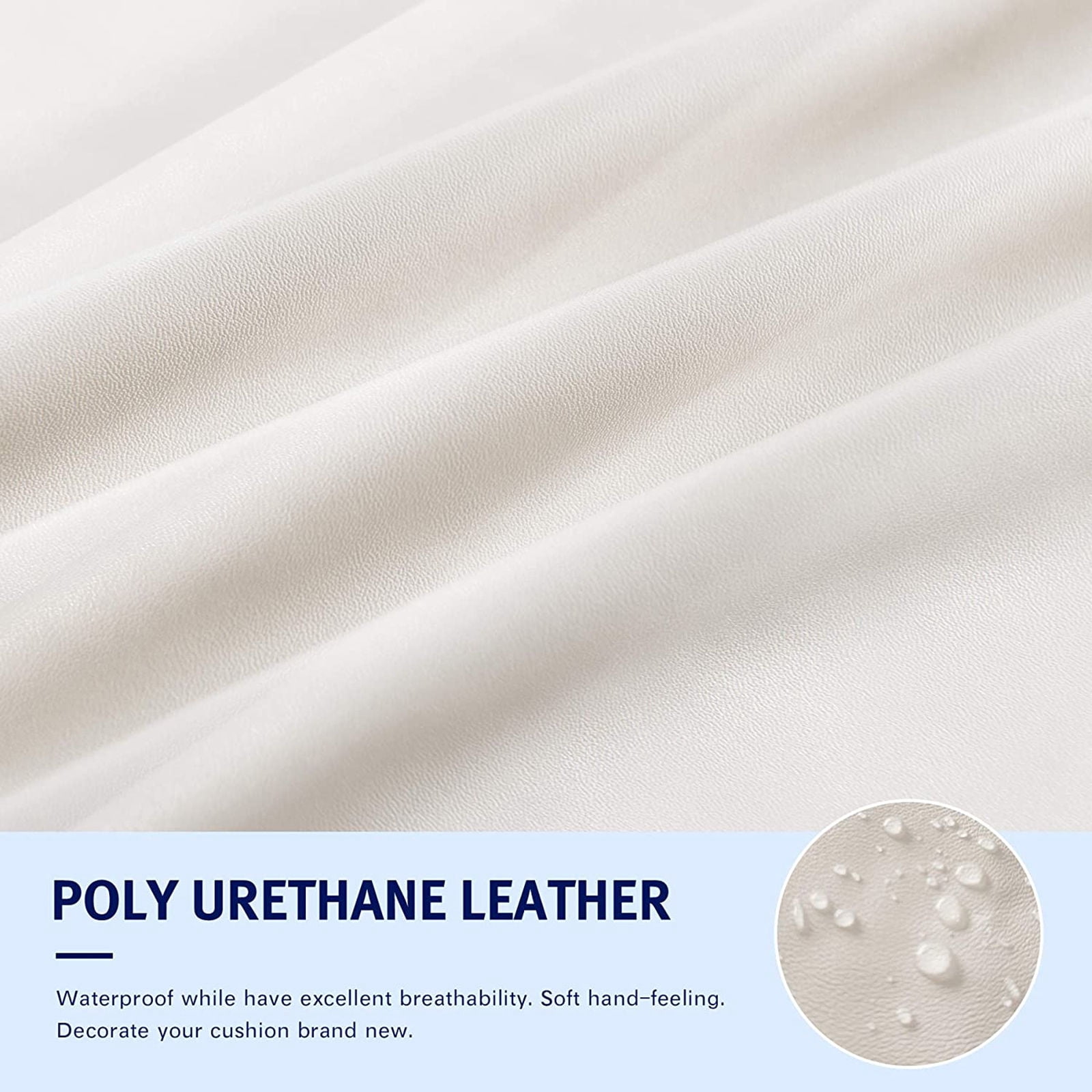 Water Resistant Cushion Cover, Leather Couch Cushion Cover Soft Furniture Protector Easy to Clean and Durable Cushion Cover for Restaurant-white-2-Seat
