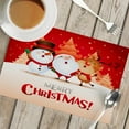 thumbnail image 2 of Polyester Christmas Linen Placemat Insulated Table Mat Napkin Set for Holiday Party Home Dining Decor, 2 of 5