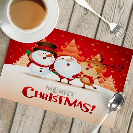 

Christmas Decoration for Home Christmas Linen Placemat Insulated Mat Table Mat Party Home Napkins Holiday Gifts New Year Navidad