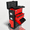 Red, variant on OSM 3-Tier Rolling Tool Box with Wheels, 19.5" Stackable Tool Chest Trolley, Steel & Plastic Portable Storage, Blue