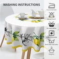 thumbnail image 3 of Yellow Lemon Round Tablecloths, Summer Circular Table Cover Washable Polyester for BBQ, Buffet Table, Parties, Holiday Dinner 60 Inch, 3 of 6