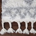 thumbnail image 4 of Diamond Lattice Plush Polypropylene Indoor Shag Area Rug with Fringe - 4' x 6’, Gray-Cream, 4 of 10