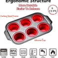 thumbnail image 6 of 6 Cups Silicone Muffin Pans for Baking with Metal Frame, Egg Bite Molds, Cupcake Pans Regular Size, Muffin Tins Easy to Pop Nonstick Non Toxic Bakeware for Oven Dishwasher Safe,Yellow, 6 of 9