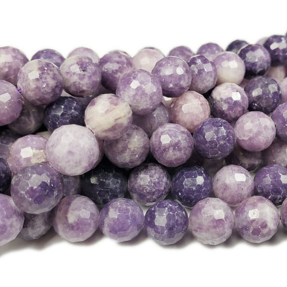8mm Finely Cut Lepidolite Purple Round Beads Genuine Gemstone Natural Jewelry Making