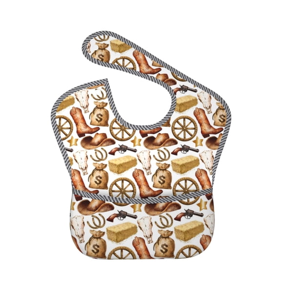 Kdxio Western Cowboy Bibs For Babies, Baby Bibs for Eating, Toddler Bibs, Waterproof Bibs, Feeding Bibs, for Toddlers, Boys, Girls