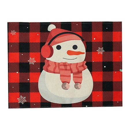 

Aufmer Christmas Ornaments Clearance Christmas Decorations Linen Printed Tablecloth Table Decoration Christmas Mat Christmas Decoration Supplies