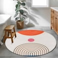 thumbnail image 3 of Round Rugs 3Ft, Beige Boho Round Area Rug Washable Indoor Throw Carpet, Modern Abstract Art Geometric Striped Small Non Slip Circle Rug for Bedroom Living Room Home Decor Aesthetic, 3 of 8