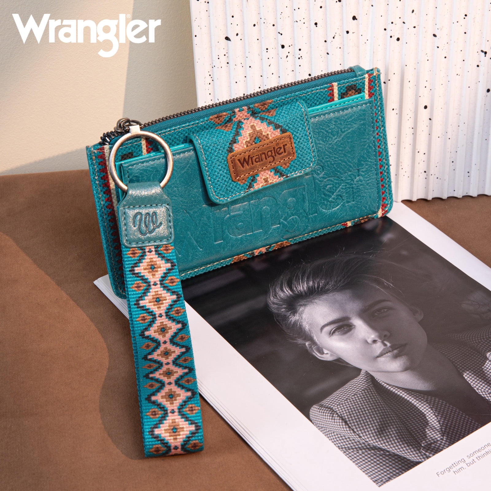 Wrangler Purses for Women Western Clutch Purse Rfid Wallet Womens, Dark Turquoise