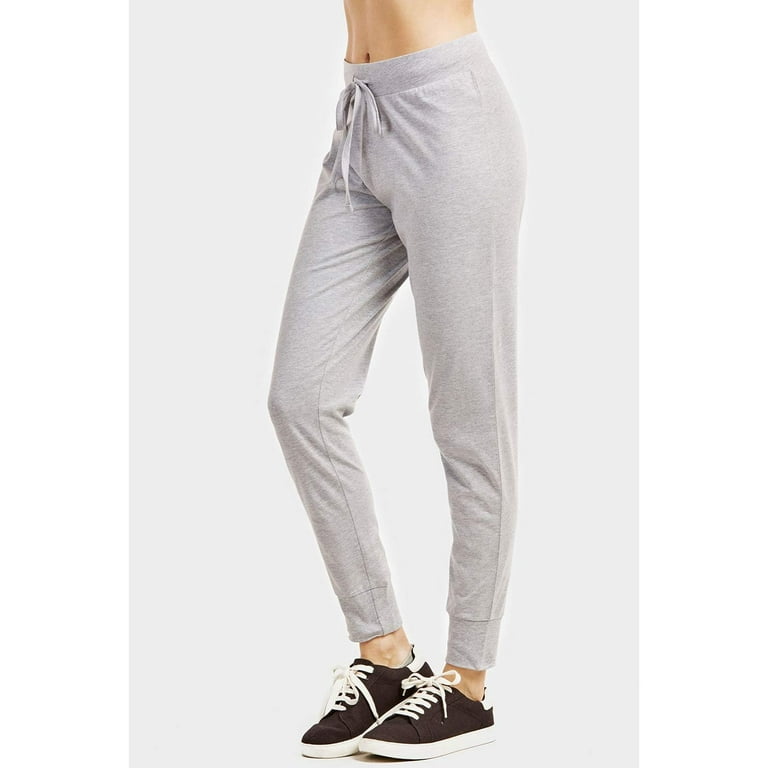  Everyday Cotton, Womens Jersey Sweatpants, Lightweight  Joggers, 29, Oxford Gray, Medium