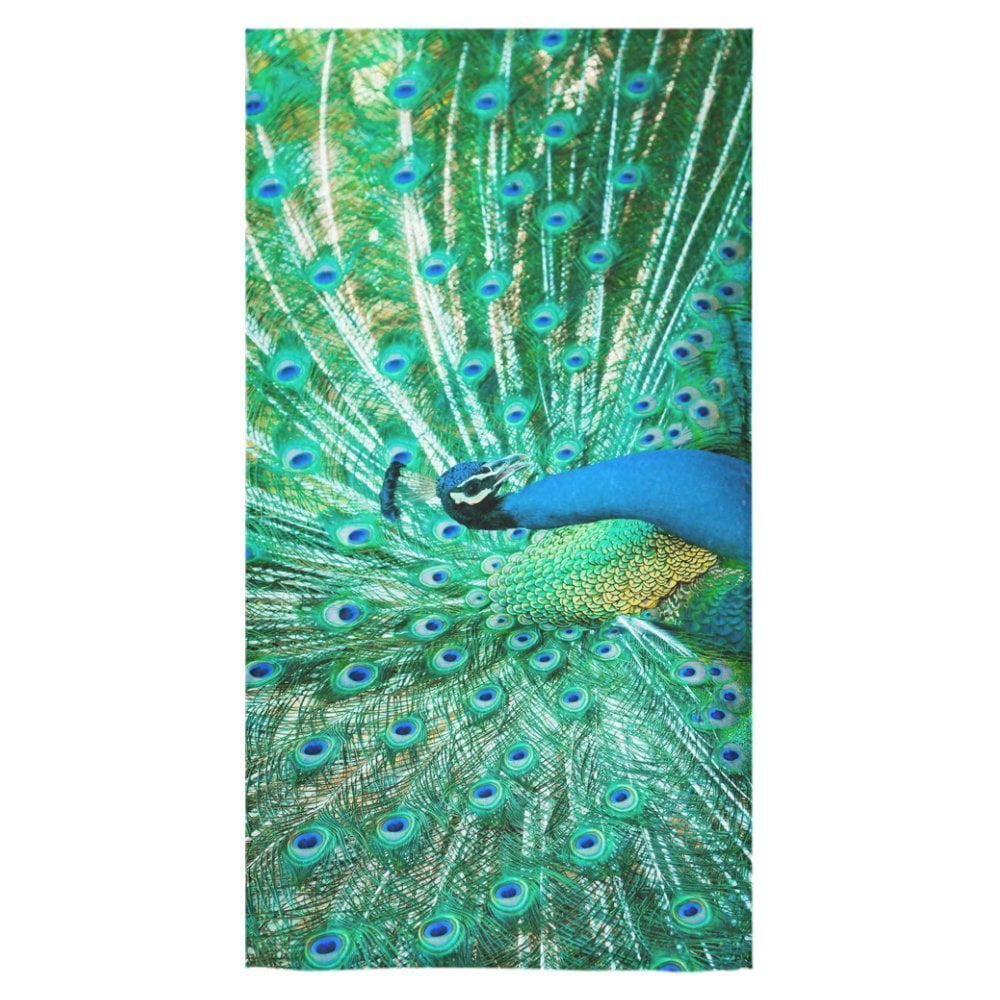 ZKGK Peacock Feathers Out Tropical Animal Print Beach Bath Towels Bathroom Body Shower Towel Bath Wrap For Home Outdoor and Travel Use 30' x 56' Inche