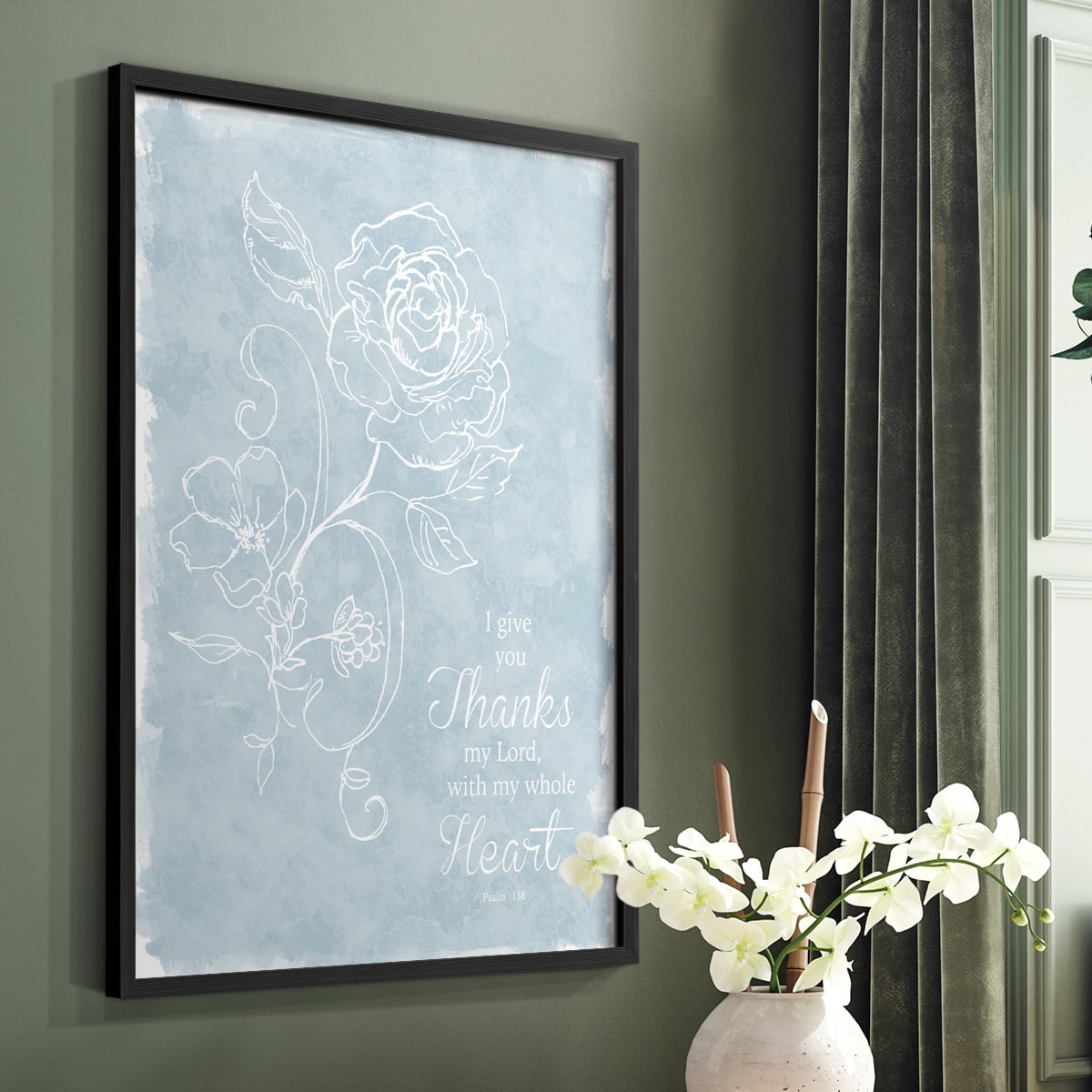 Whole Heart Framed Print in Black Solid Wood 16 x 20 Framed Print