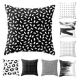 thumbnail image 2 of Housse de Coussin Moderne à Imprimé Géométrique Noir et Blanc pour Canapé, Taie d'Oreiller Décorative, 2 of 8