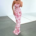 thumbnail image 6 of OVINYER Dress Women Spring/Summer Leisure Sexy Bra Solid Color Print Split Open Back Slim Fit Long Dress Comfortable Relaxed Fit, 6 of 7
