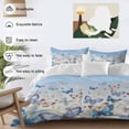 thumbnail image 3 of 3 Piece Blue Ombre Butterfly Duvet Cover Set Twin Size, Microfiber Comforter/Quilt Cover with Corner Ties and 2 Pillowcases, Pastoral Farmhouse Butterflies All Season Soft Bedding with Zipper Closure, 3 of 8