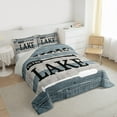 thumbnail image 3 of jejeloiu Lake House Full Size Comforter Sets,Retro Paddle Pattern Bedding Sets For Boys Teens Reversible 3pcs, 3 of 8
