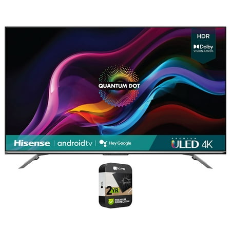 Hisense 55U7G 55 Inch U7G Series 4K ULED Quantum HDR Smart Android TV 2021 Bundle with Premium 2 Year Extended Protection Plan