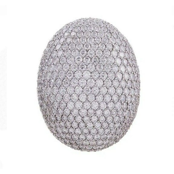 Twilight Dome Ring, Micro Pave Set Diamond Ring, Women's Cocktail Diamond Engagement Ring, Partywear Diamond Ring, 925 Sterling Silver, 2.5 Ct Simulated Diamond, Bulky Ring