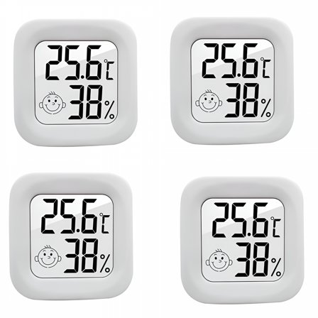 LAMIRO Convenient Set of 4 Indoor and Outdoor Thermometers with LCD Display