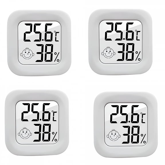 LAMIRO Convenient Set of 4 Indoor and Outdoor Thermometers with LCD Display