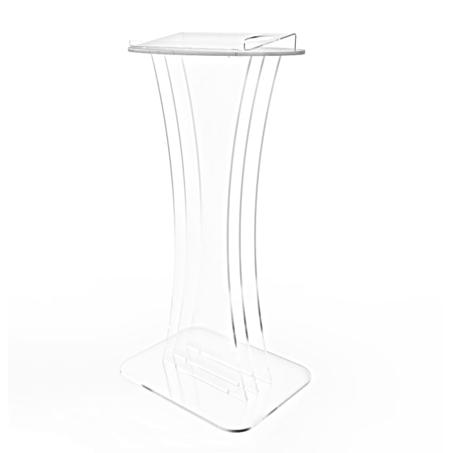 FixtureDisplays® Podium, Clear Ghost Acrylic, Pulpit, Lectern - 1803-1 Easy Assembly Required