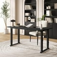 thumbnail image 2 of 4 Legs Standing Desk, Large 79x31 Inches Electric Adjustable Height Desk with Splice Board, Stand Up Desk Home Office Computer Workstation, Black, 2 of 7