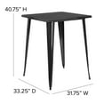 thumbnail image 5 of Flash Furniture Commercial Grade 31.5" Square Black Metal Indoor-Outdoor Bar Height Table, 5 of 8
