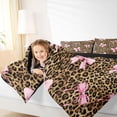 thumbnail image 4 of Manfei Brown Leopard Pattern 7pcs Queen Bedding,Pink Coquette Bowknot Bedding Comforter Set Queen,Black Reversible, 4 of 7