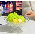 thumbnail image 4 of Clear Plastic Fruit & Vegetable Serving Tray with Detachable Drainage Base | 10.83 x 10.83 x 5.51 Inch Kitchen Snack Plate for Home, Office, Party, or Picnic | 1-Piece Set, 4 of 6