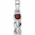 thumbnail image 1 of Sterling Silver Rhodium-Plated Polished Garnet Infinity Birthstone Pendant (19.6 X 4.13) Made In Thailand -Jewelry By Sweet Pea, 1 of 7