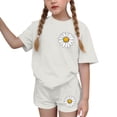 thumbnail image 7 of Tween Girls’ Summer Outfit, Big Kids’ Short Sleeve T-Shirt and Shorts Two-Piece Casual Set White 7-8Years, 7 of 7
