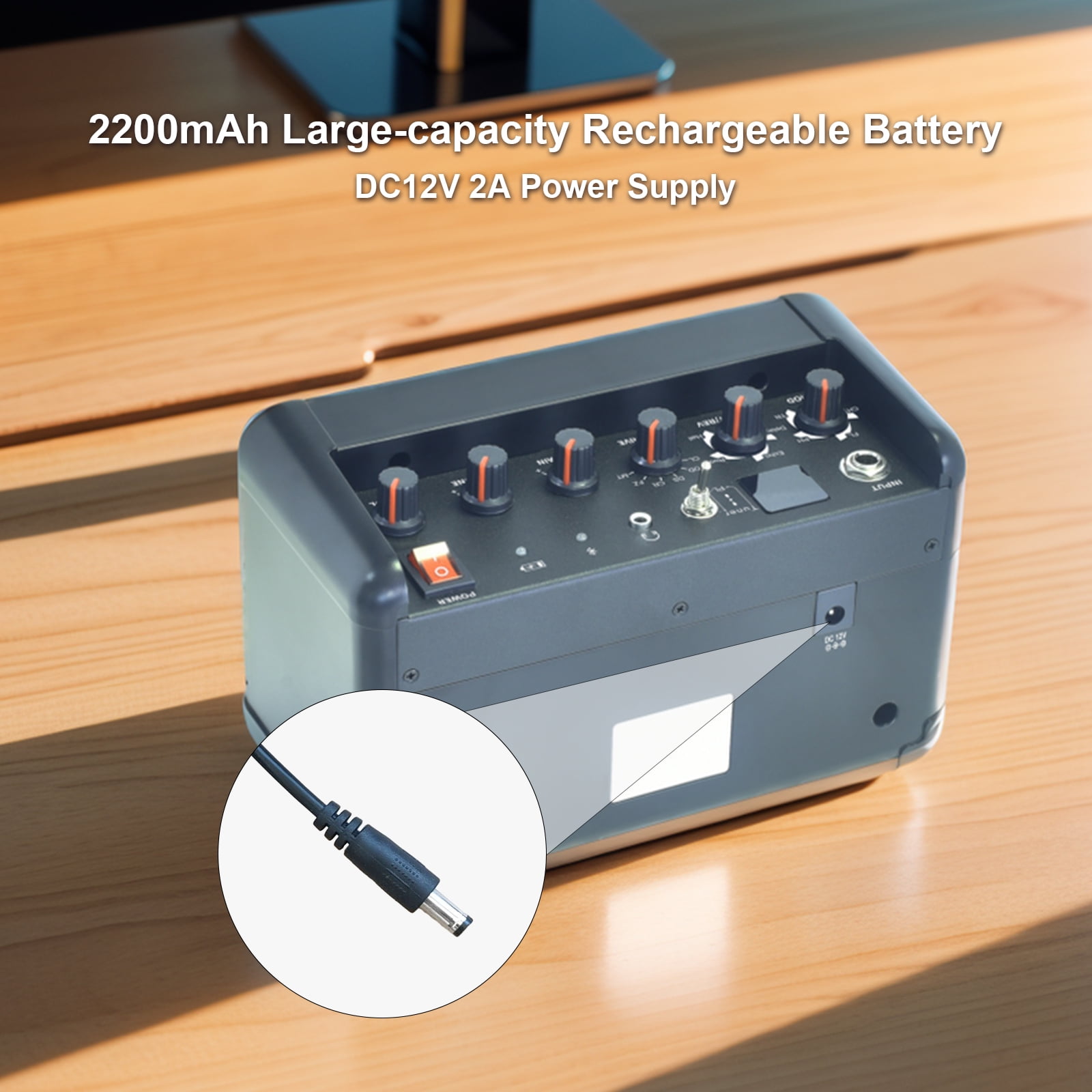 Rowin Electric Guitar Amp 15W Wireless BT Speaker Acoustic Guitar Amp with Tuning Function 8 Sound Effects 2200mAh Rechargeable Battery for Daily Practice Recording Portable Guitar Speaker