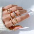thumbnail image 4 of Juego de 7 piezas de anillos con diseño de anillo dorado, accesorios de moda para regalo, 4 of 8